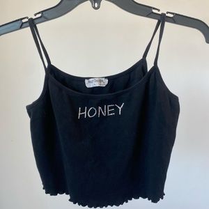 Honey black tank top